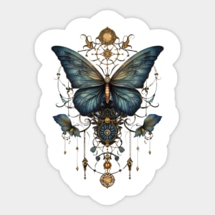 Bejewelled Turquoise Moth Sticker